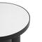 19.75" Black Metal Side End Accent Table with White Marble Tabletop